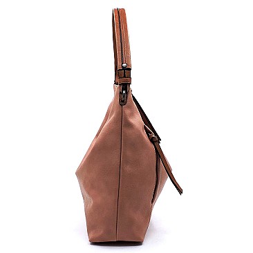 Front Zip Pocket Shoulder Bag Hobo