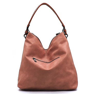 Front Zip Pocket Shoulder Bag Hobo