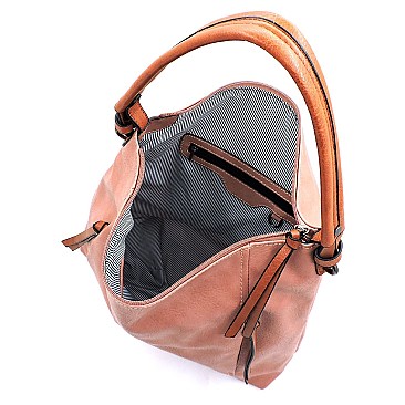 Front Zip Pocket Shoulder Bag Hobo