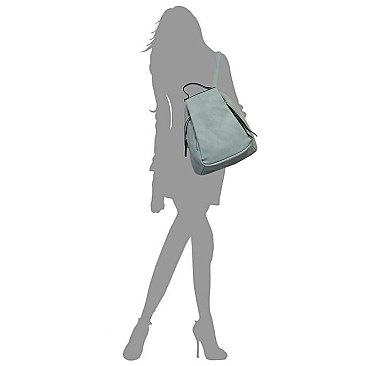 Fashion Zip Pocket Convertible Backpack