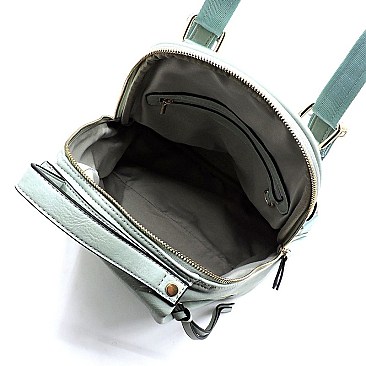 Fashion Zip Pocket Convertible Backpack