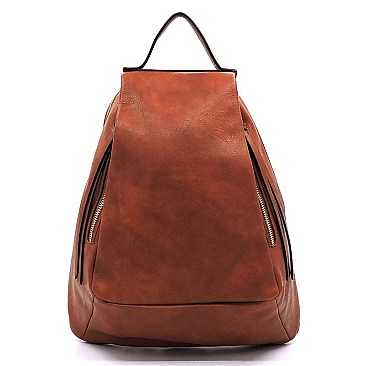 Fashion Zip Pocket Convertible Backpack