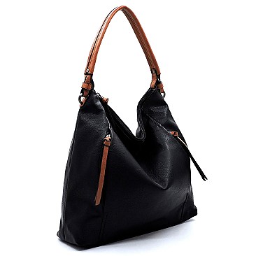 Front Zip Pocket Shoulder Bag Hobo