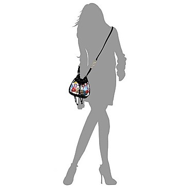 Leopard Print Drawstring Satchel