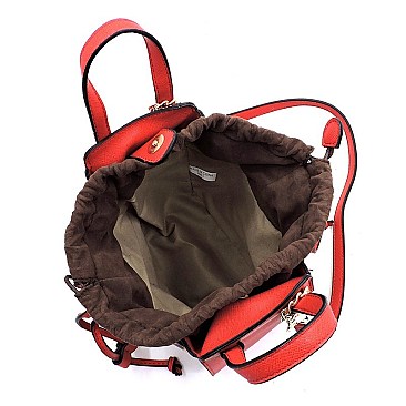 Leopard Print Drawstring Satchel