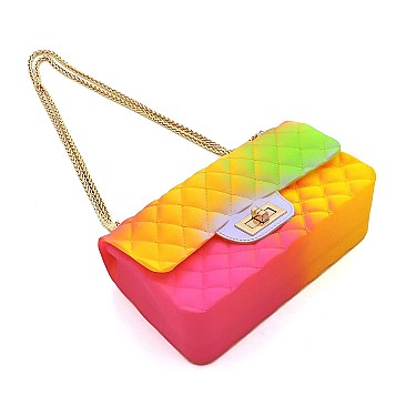 MULTI COLORED JELLY SHOULDER BAG