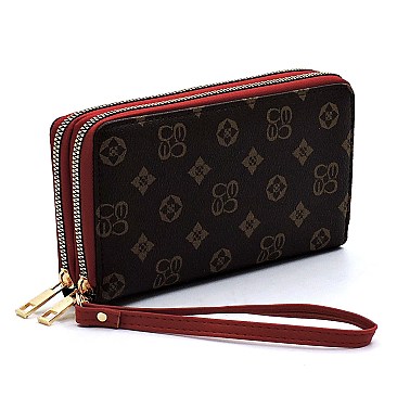 MONOGRAM 2ZIP AROUND CLUTCH WALLET WRISTLET