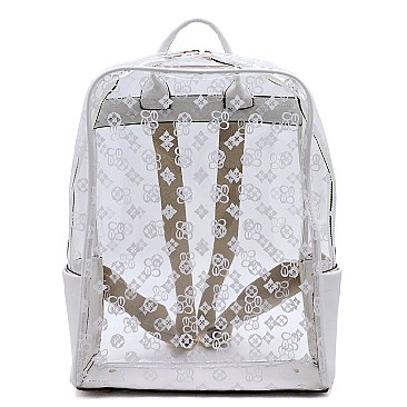 Large Transparent Monogram Backpack