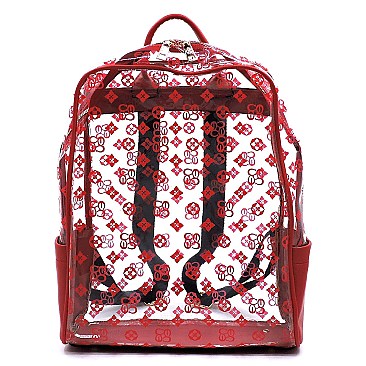 Large Transparent Monogram Backpack