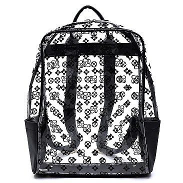 Large Transparent Monogram Backpack