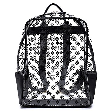 Large Transparent Monogram Backpack