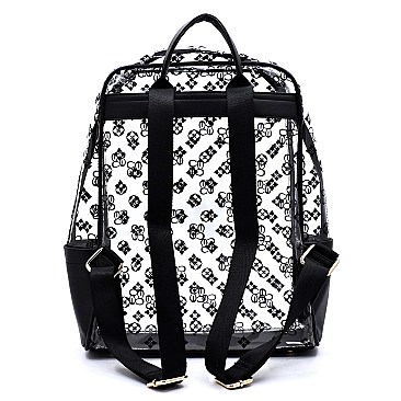 Large Transparent Monogram Backpack