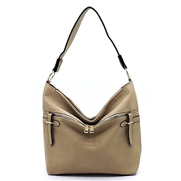 Front Zipper 2-in-1 Bucket Shoulder Bag