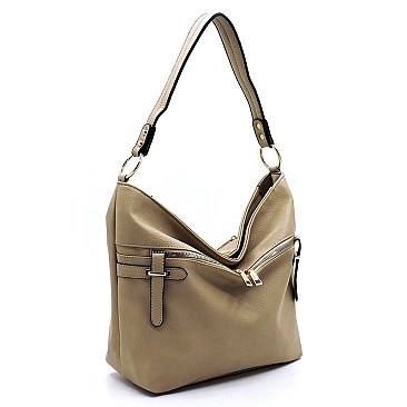 Front Zipper 2-in-1 Bucket Shoulder Bag