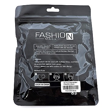 Pack of 10 Fashion Cotton Mask with PM2.5 Filter (Black)