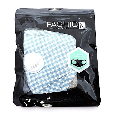 Pack of 10 Fashion Check Cotton Mask with PM2.5 Filter