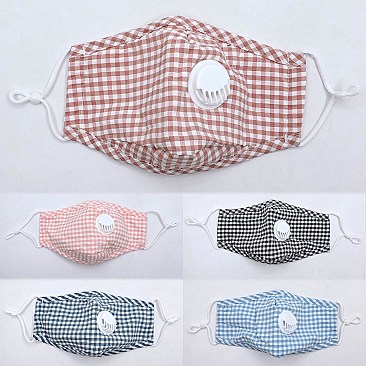 Pack of 10 Fashion Check Cotton Mask with PM2.5 Filter