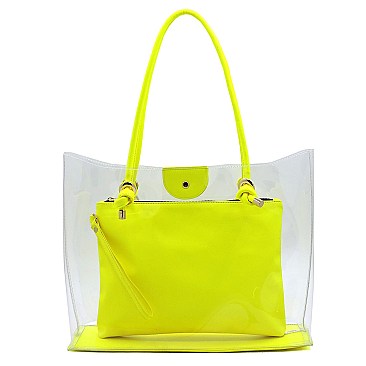 Neon See Thru 2-in-1 Shopper