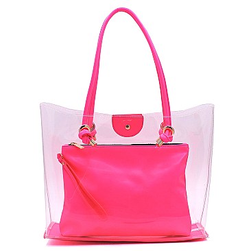 Neon See Thru 2-in-1 Shopper