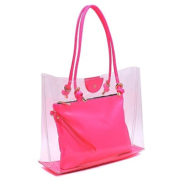 Neon See Thru 2-in-1 Shopper