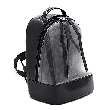 Chic Convertible Jelly Candy See Thru Backpack Satchel