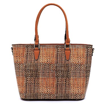 Fashion Straw Woven Printed Shopper