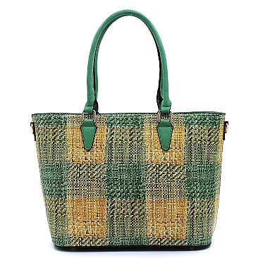 Fashion Straw Woven Printed Shopper