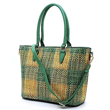 Fashion Straw Woven Printed Shopper
