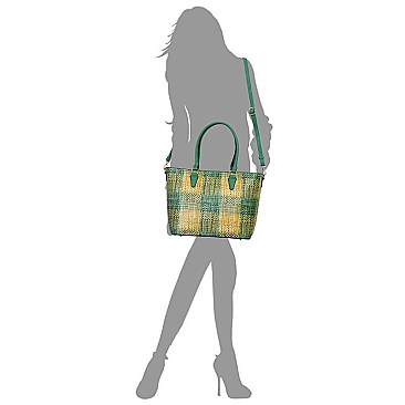 Fashion Straw Woven Printed Shopper