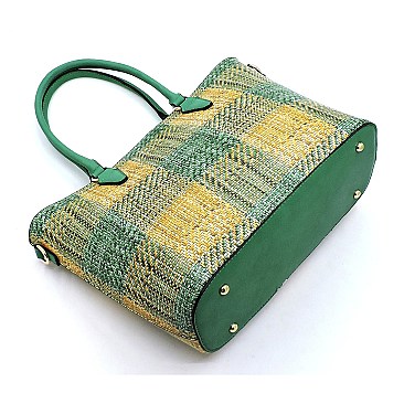 Fashion Straw Woven Printed Shopper