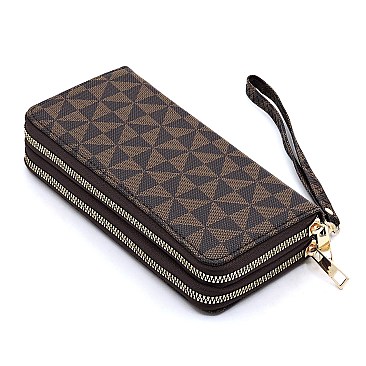Zip Around Monogram Wallet Wristlet