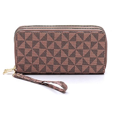 Zip Around Monogram Wallet Wristlet