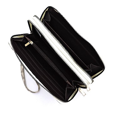 Zip Around Monogram Wallet Wristlet