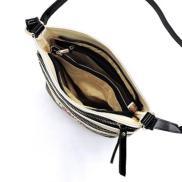 Multi Compartment Frida Kahlo Flower Crossbody Bag