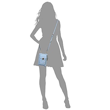 Fashion Twist Lock Crossbody Cell Phone Case Purse