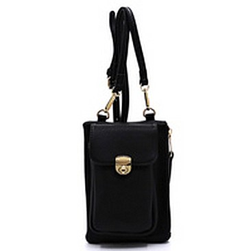 Fashion Twist Lock Crossbody Cell Phone Case Purse