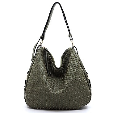 Woven Shoulder Hobo Bag