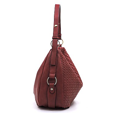 Woven Shoulder Hobo Bag