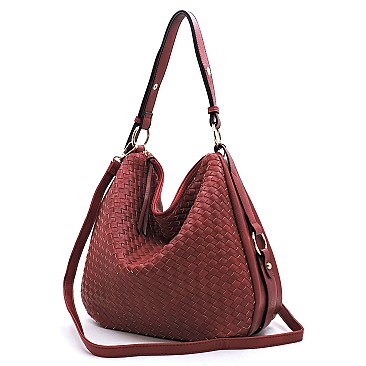 Woven Shoulder Hobo Bag