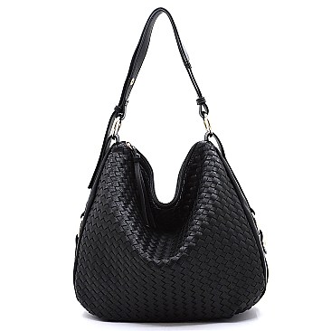 Woven Shoulder Hobo Bag