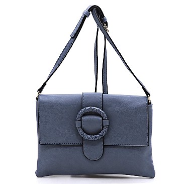 Trendy Buckle Flap Crossbody Bag