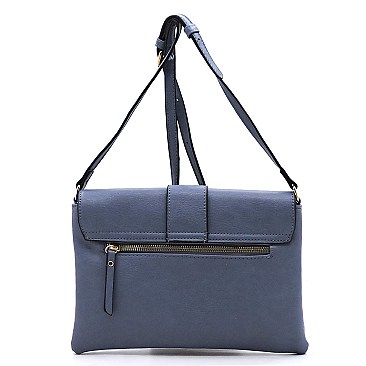 Trendy Buckle Flap Crossbody Bag