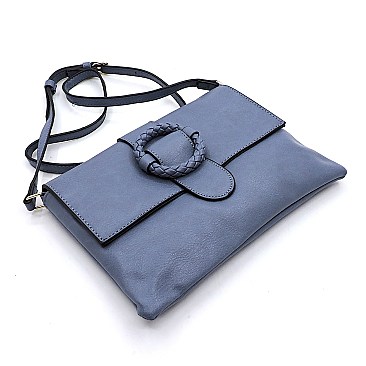 Trendy Buckle Flap Crossbody Bag