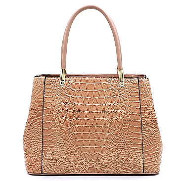 Top Handle Croc Alligator Satchel