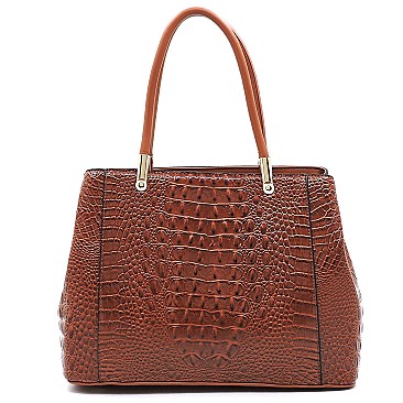 Top Handle Croc Alligator Satchel