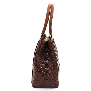 Top Handle Croc Alligator Satchel