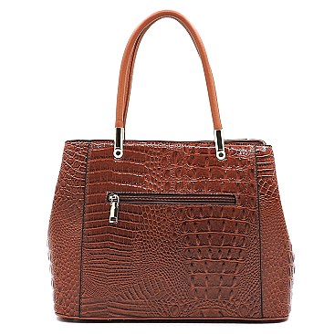 Top Handle Croc Alligator Satchel