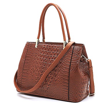 Top Handle Croc Alligator Satchel