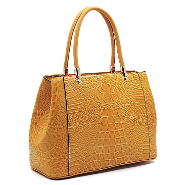 Top Handle Croc Alligator Satchel