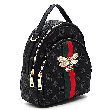 BEE ACCENT MONOGRAM Satchel / Backpack CONVERTIBLE